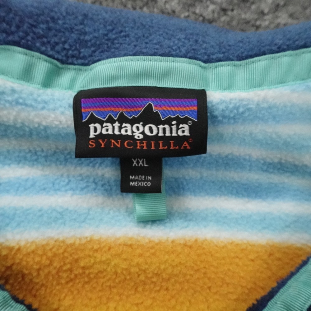 Patagonia Synchilla Snap T Mens XXL Painted Fitz Stripe PZNV Fleece - Picture 4 of 16
